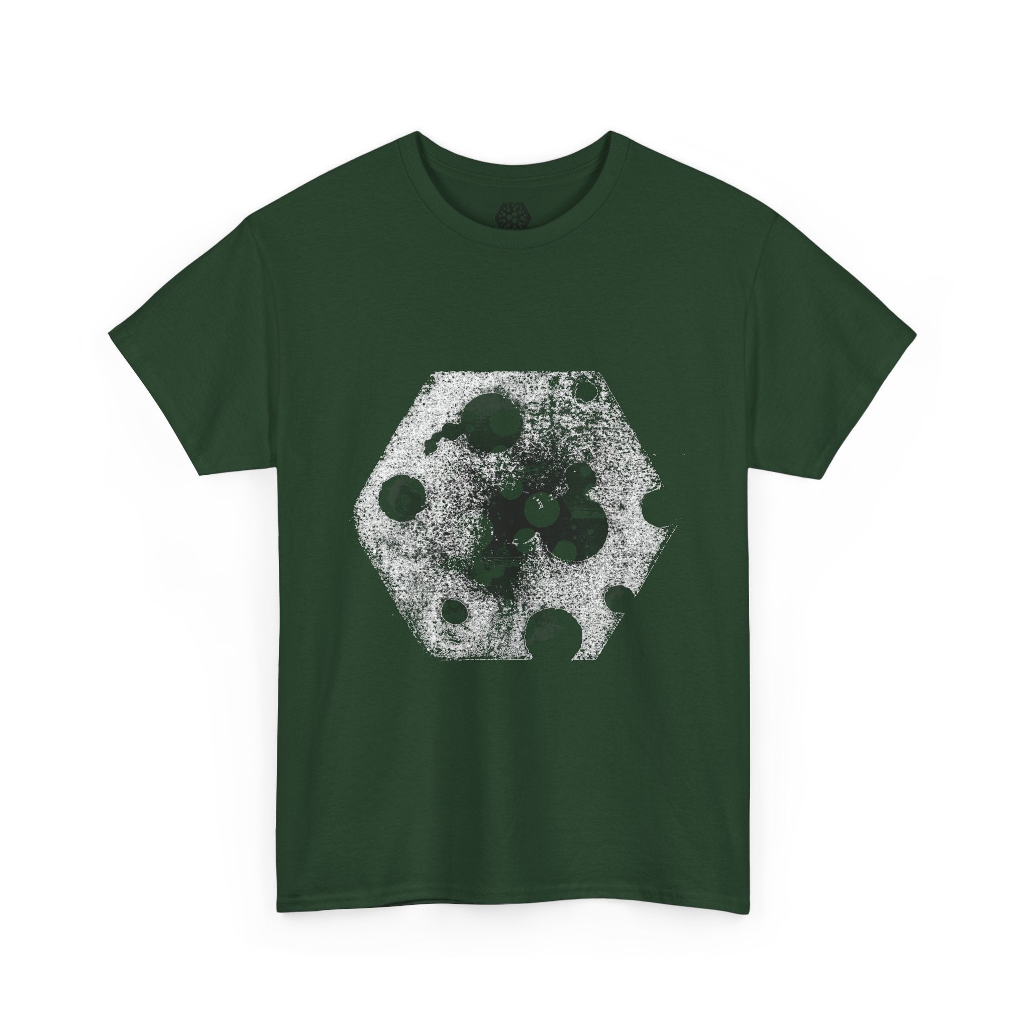 Hex Moon Graphic Tee — Distressed Space Cheese Vintage Astronomy T-Shirt
