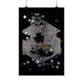 Night Lights Matte Poster — Hexagon Bokeh Abstract Art