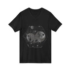 Hex Moon Graphic V-Neck Tee Design Hex19 — Distressed Space Cheese Vintage Astronomy V-Neck T-Shirt