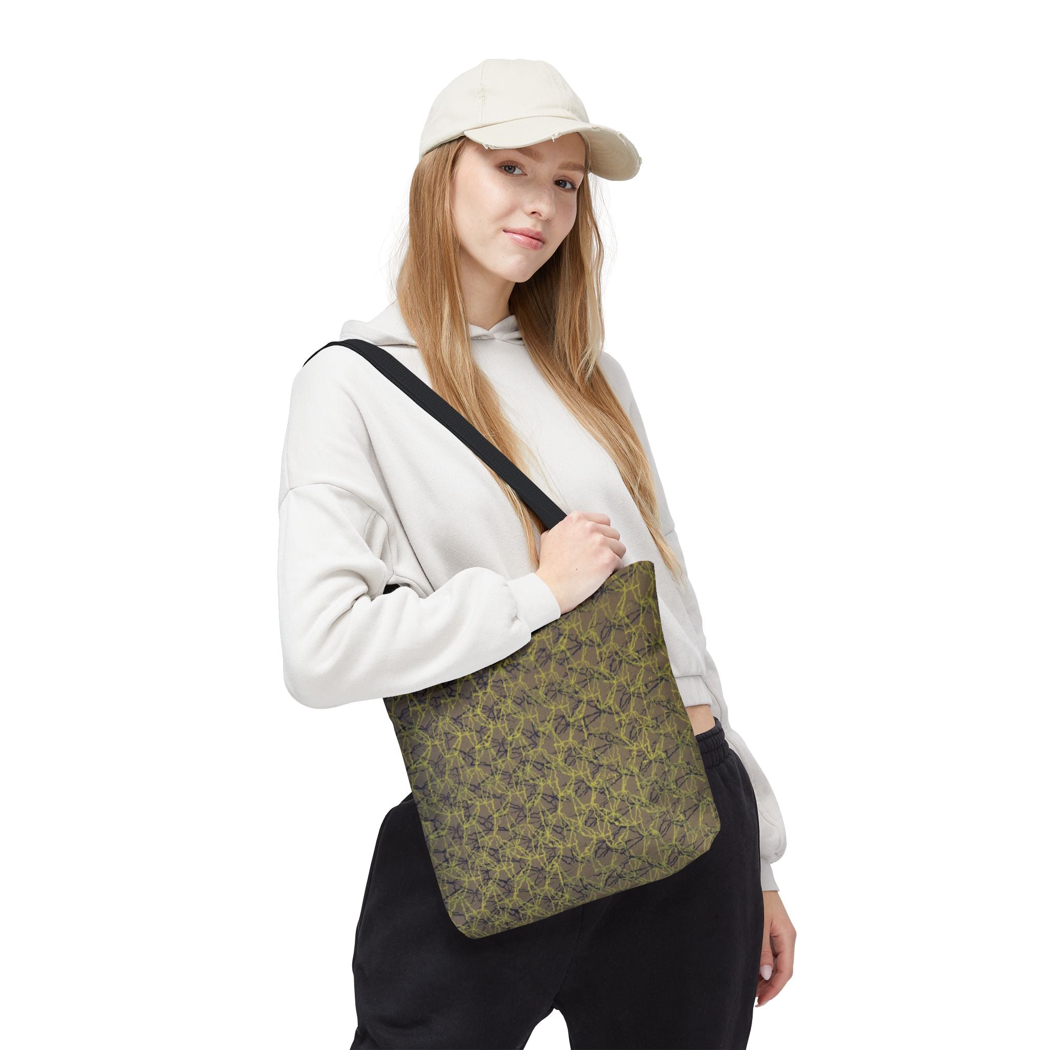 Abstract Olive Mosaic Tote Bag — All-Over-Print Reusable Shopper