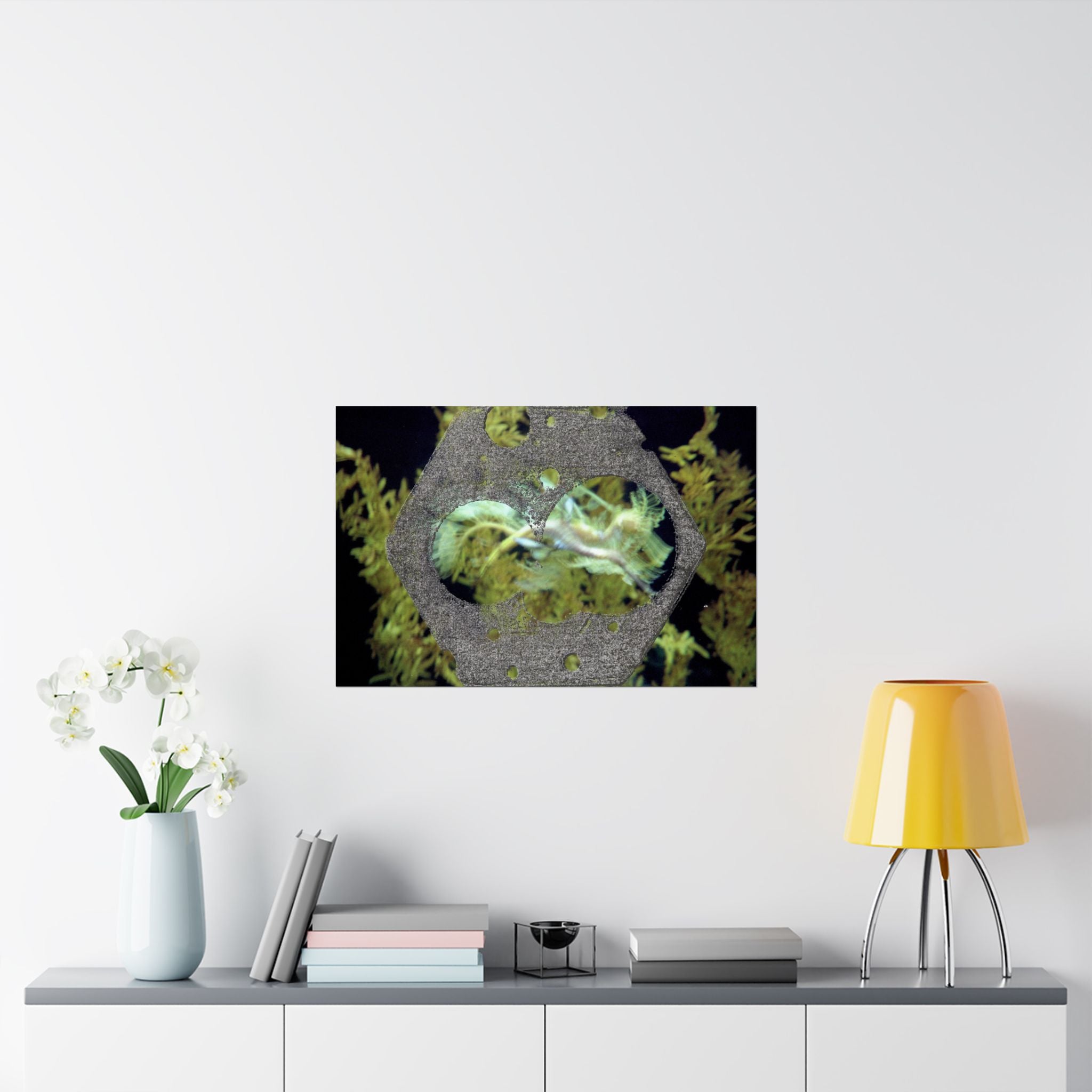 Abstracte poster met organische textuur en matte afwerking | Horizontale wanddecoratie, geïnspireerd op de natuur 