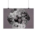Abstract Hexagon Art Poster — Textured Geometric Matte Horizontal Print