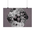Abstract Hexagon Art Poster — Textured Geometric Matte Horizontal Print
