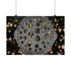 Poster met zeshoekig gatenpatroon | Matte horizontale poster, abstracte geometrische muurdecoratie 