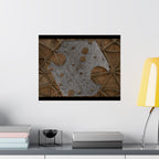 Matte horizontale poster — Horizontale kunst met metalen textuur van een kathedraalplafond 