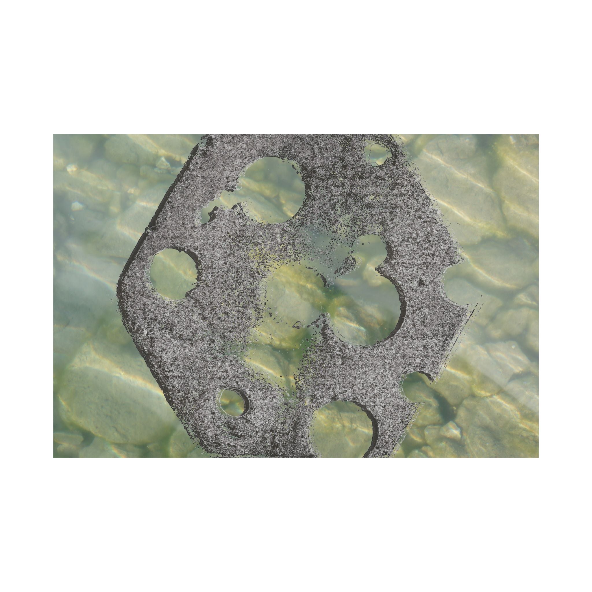 Abstract Seagrass & Stone Matte Horizontal Poster — Coastal Texture Wall Art