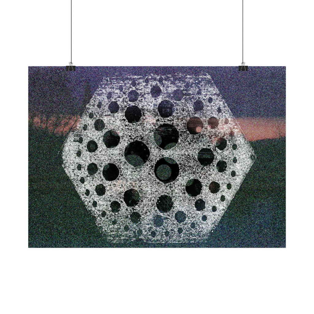 bstract Geometric Moon Poster — Horizontal Art Print