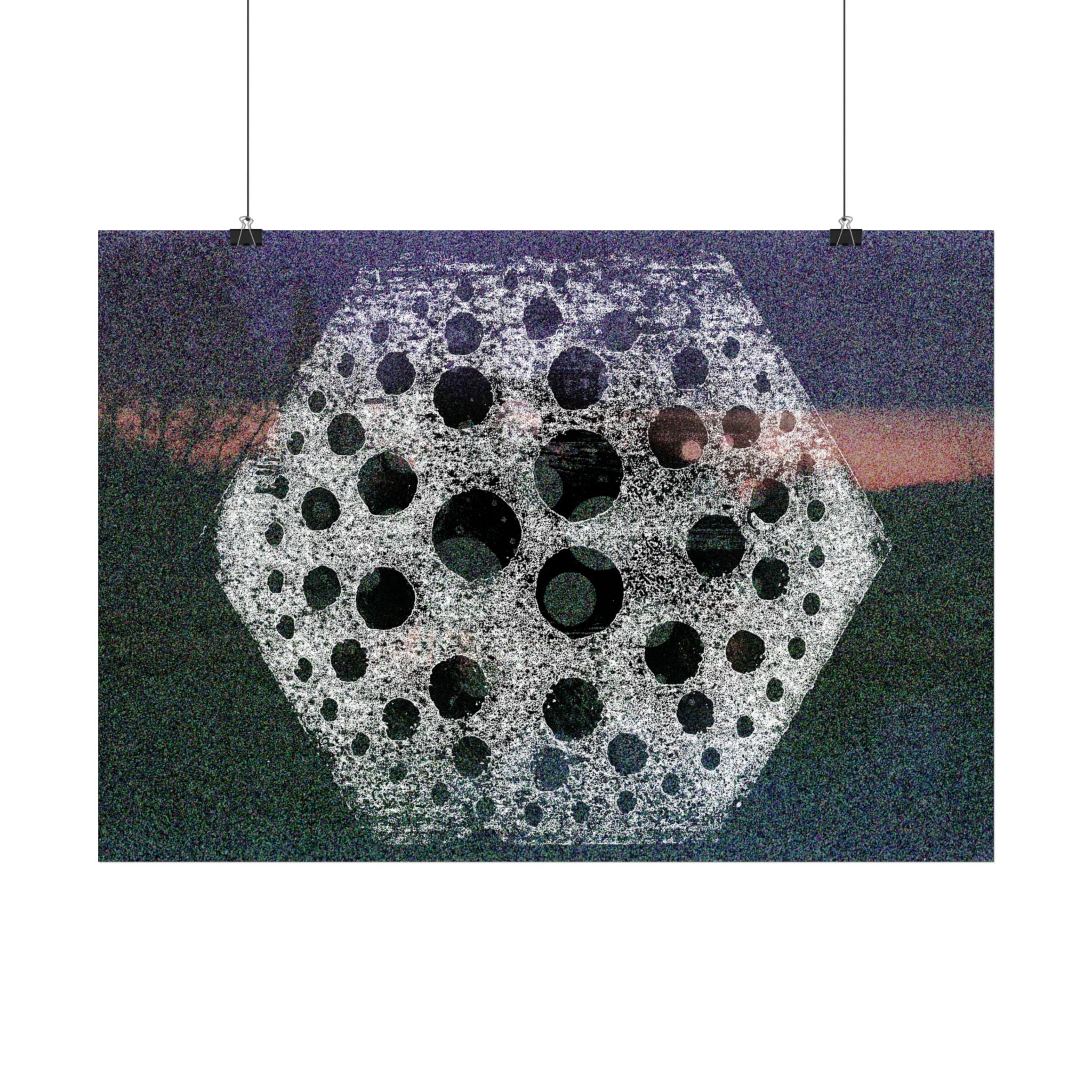 bstract Geometric Moon Poster — Horizontal Art Print