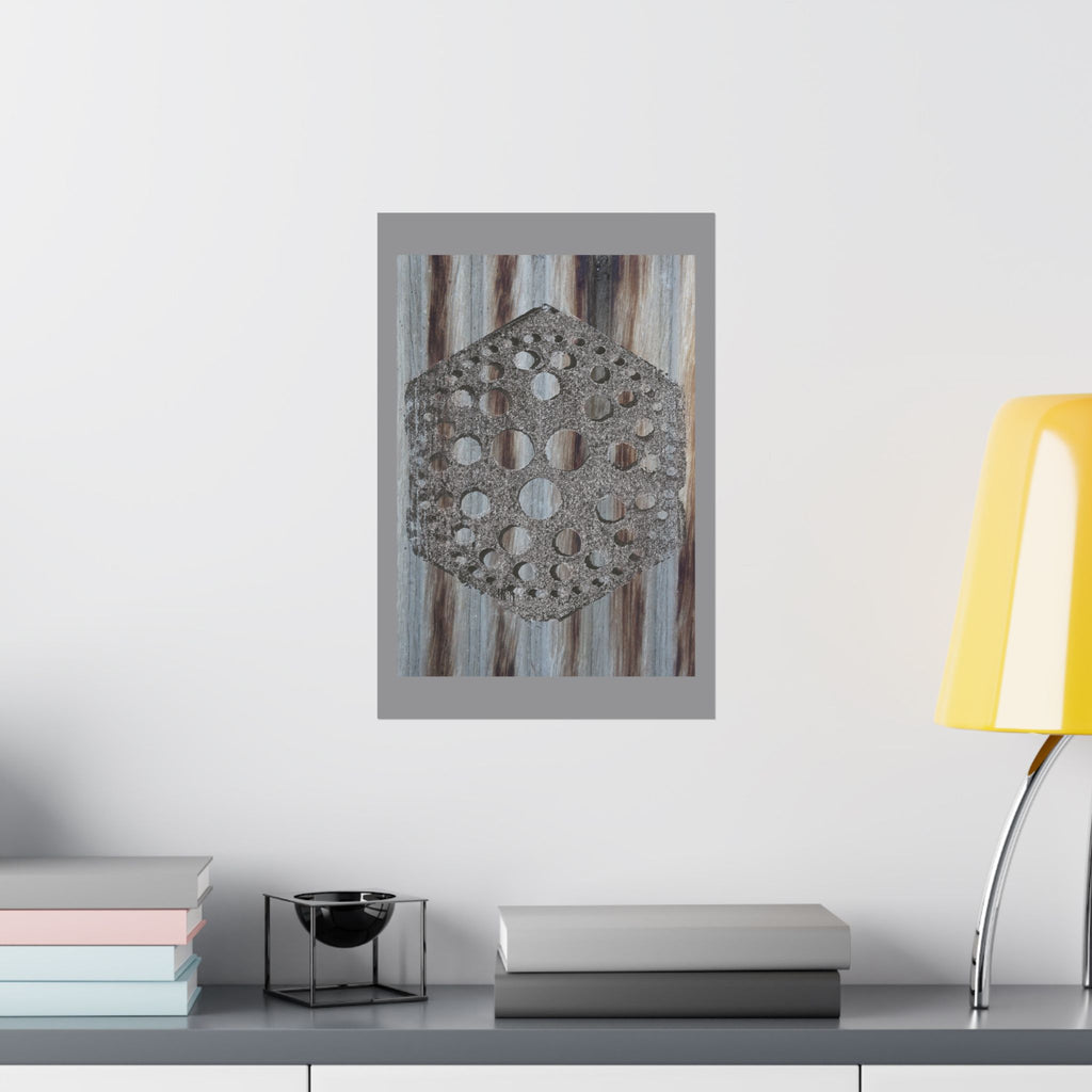 Rustic Honeycomb Poster Matte Vertical Poster | Hexagon Wall Art, Barn Wood Texture