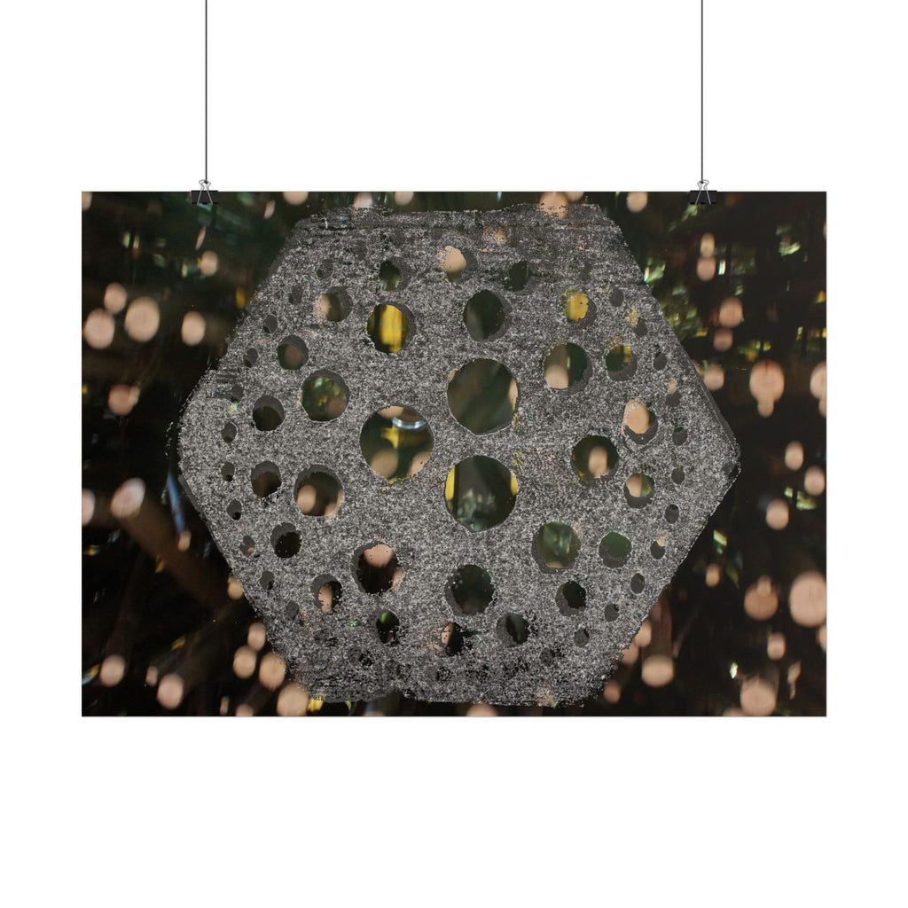 Poster met zeshoekig gatenpatroon | Horizontale poster, abstracte geometrische muurdecoratie 