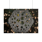 Poster met zeshoekig gatenpatroon | Horizontale poster, abstracte geometrische muurdecoratie 