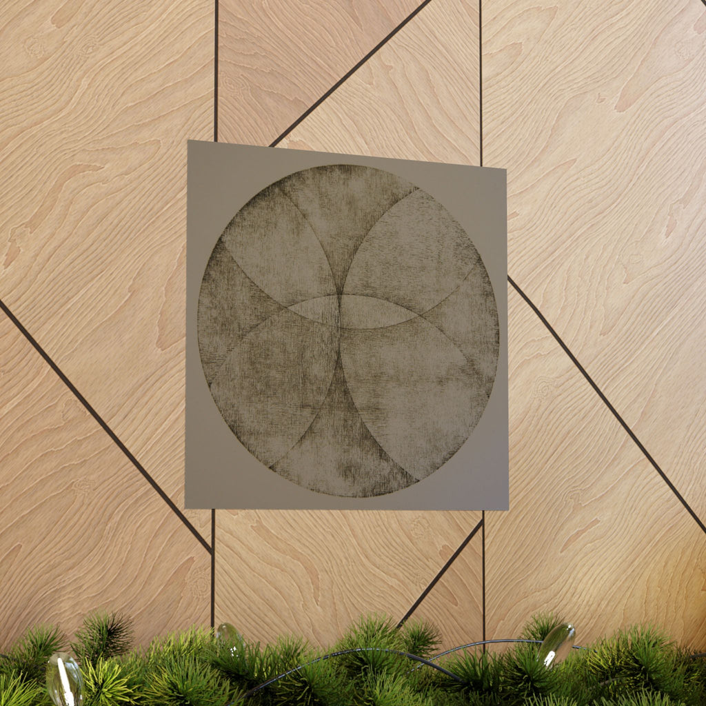 Abstract Earth Tone Circle Art Poster — Minimalist Geometric Wall Print