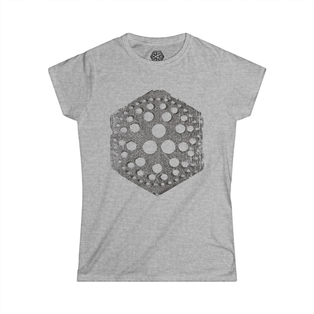 Hexagon Sea Urchin Tee — Vintage Dot Shell Graphic Womens T-Shirt