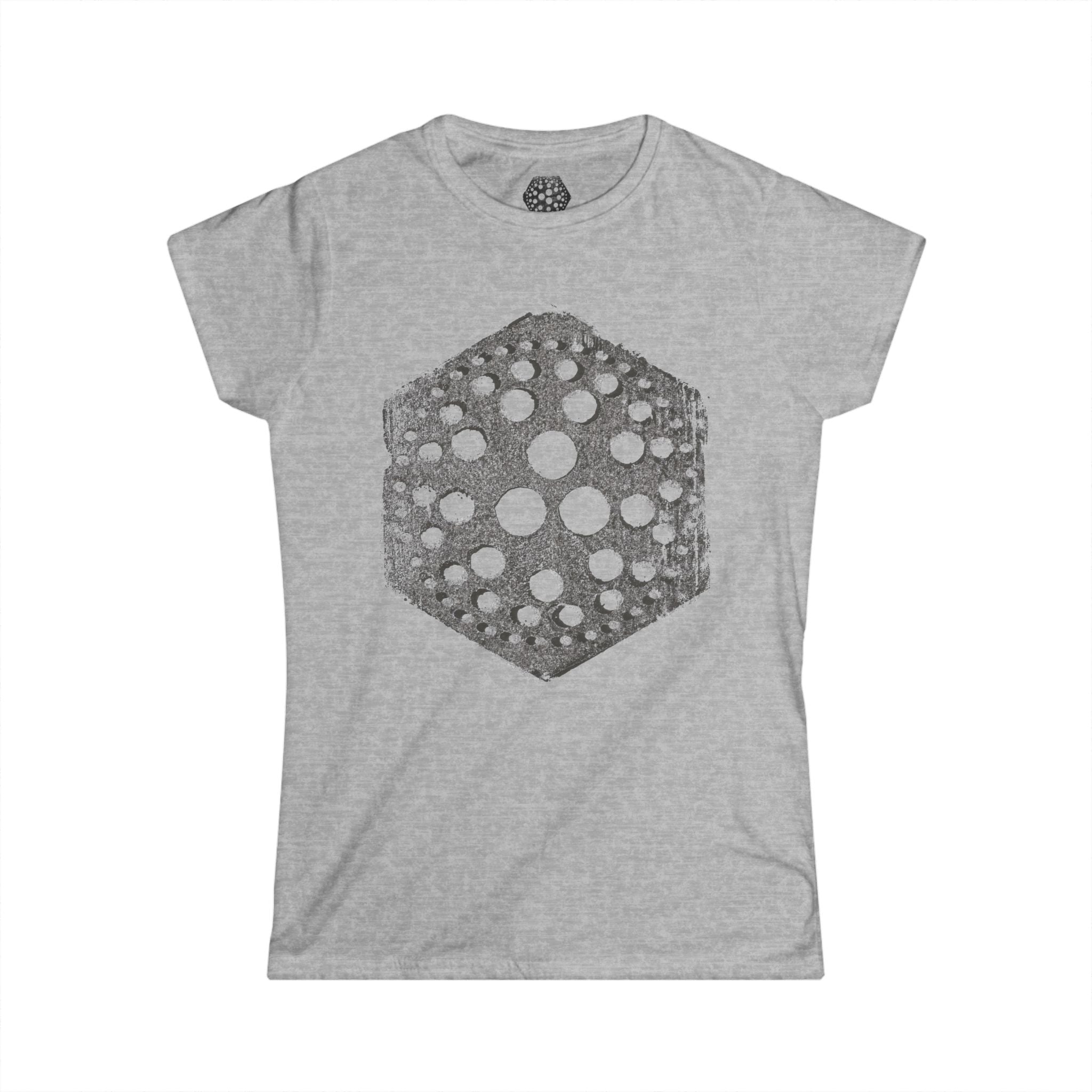 Hexagon Sea Urchin Tee — Vintage Dot Shell Graphic Dames T-shirt 