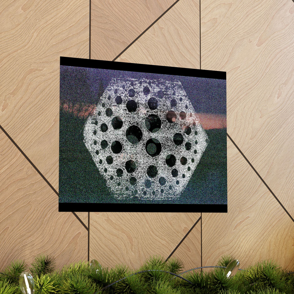 Abstract Geometric Moon Poster — Matte Horizontal Art Print