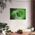 Abstract Neon Green Geometric Matte Poster — Modern Sci‑Fi Wall Art