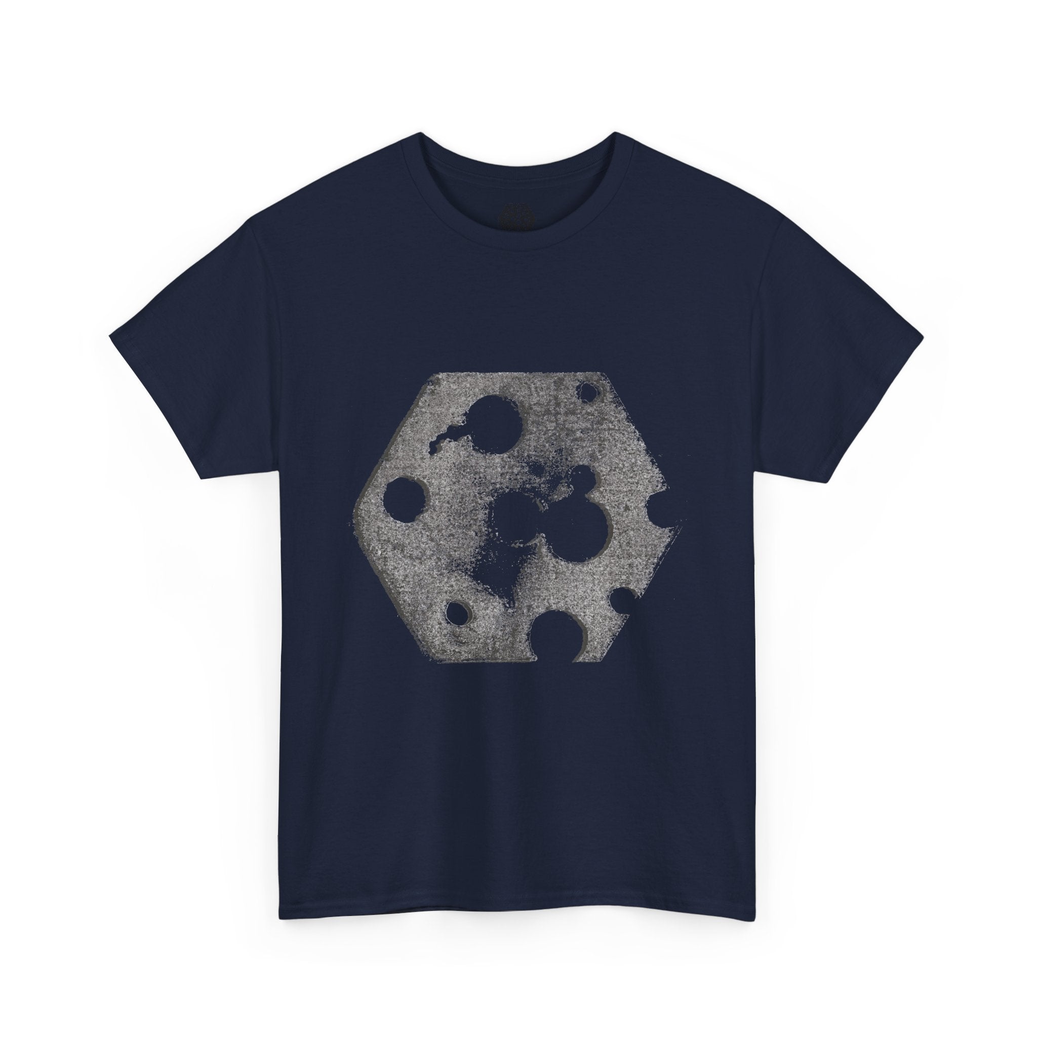 Hexagon Circles Graphic Tee — Digital Manual Print Art