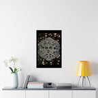 Hexagonal Orb Abstract Matte Vertical Poster | Geometric Space Art