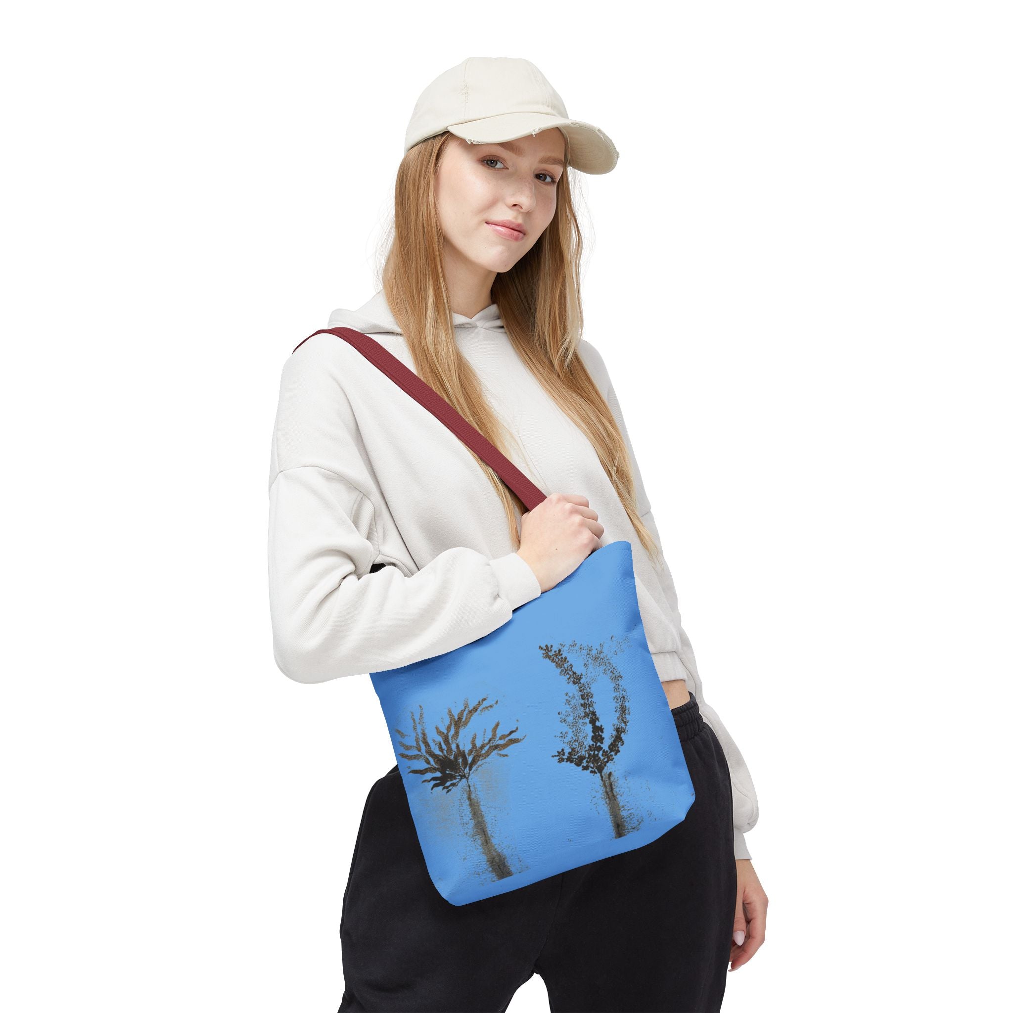 Botanical Sketch Tote Bag — Minimal Blue Wildflower Print