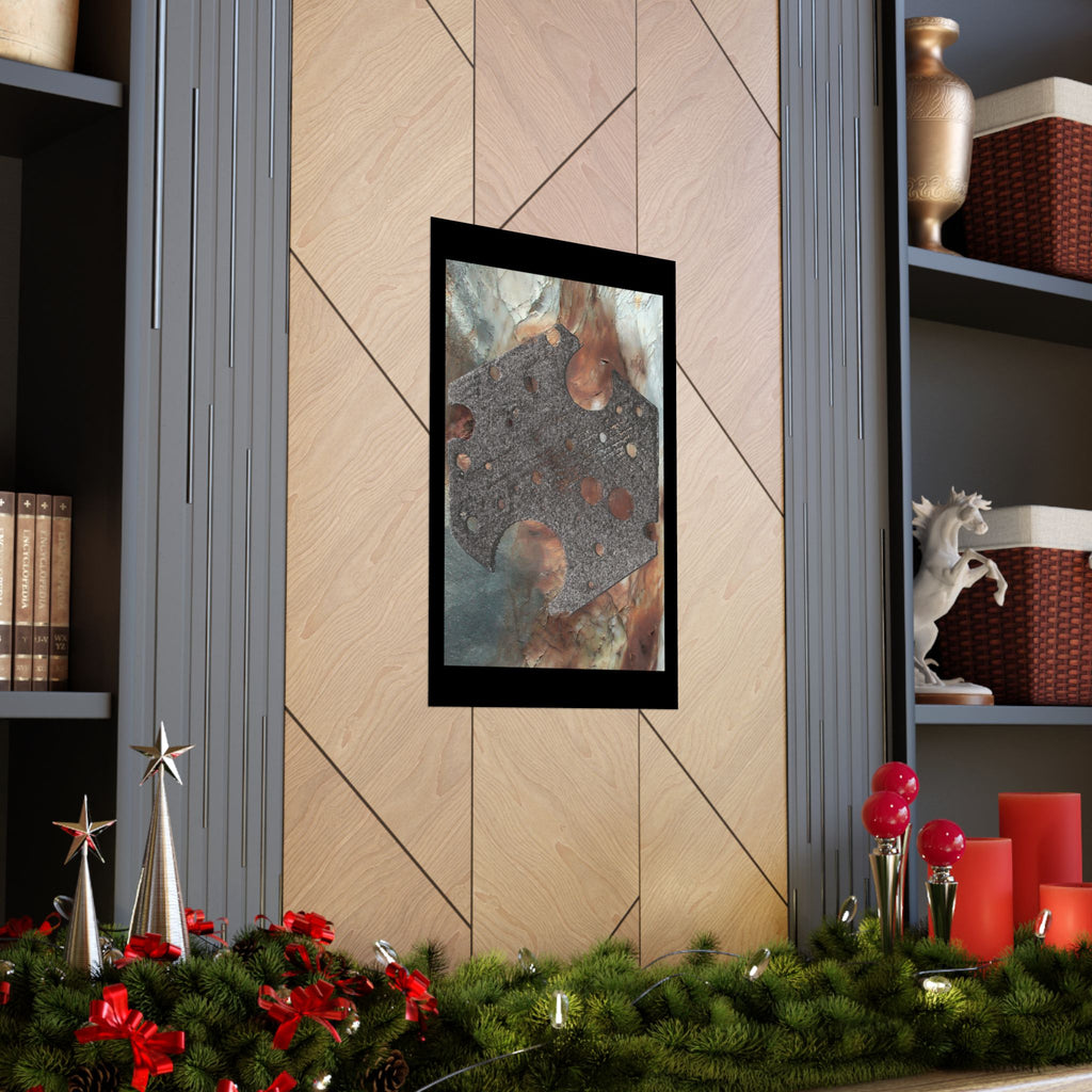 Abstract Rust & Stone Matte Poster — Industrial Geode Wall Art