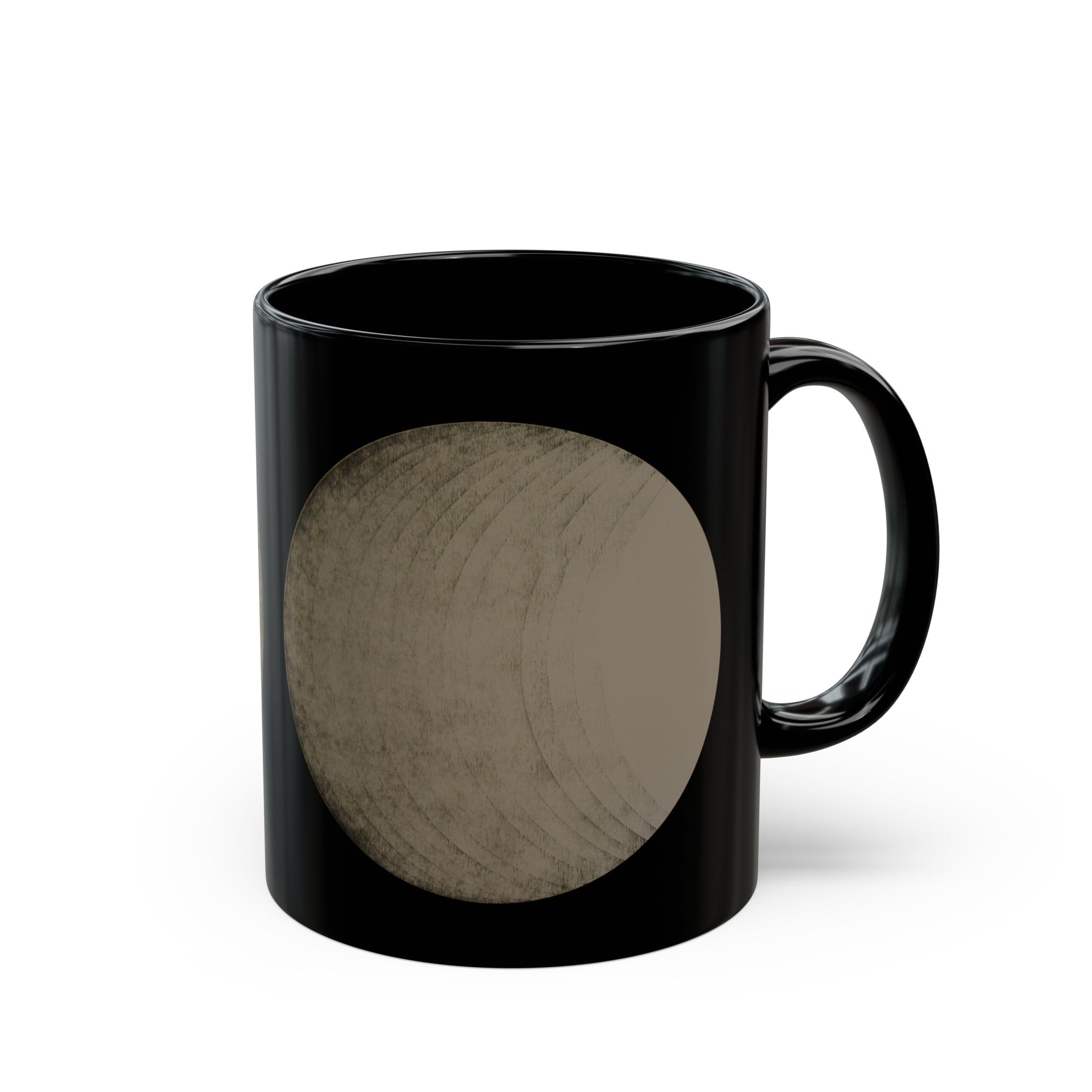 Minimal Moon Phases Black Mug — Vintage Lunar Circle 3dl/4.4dl