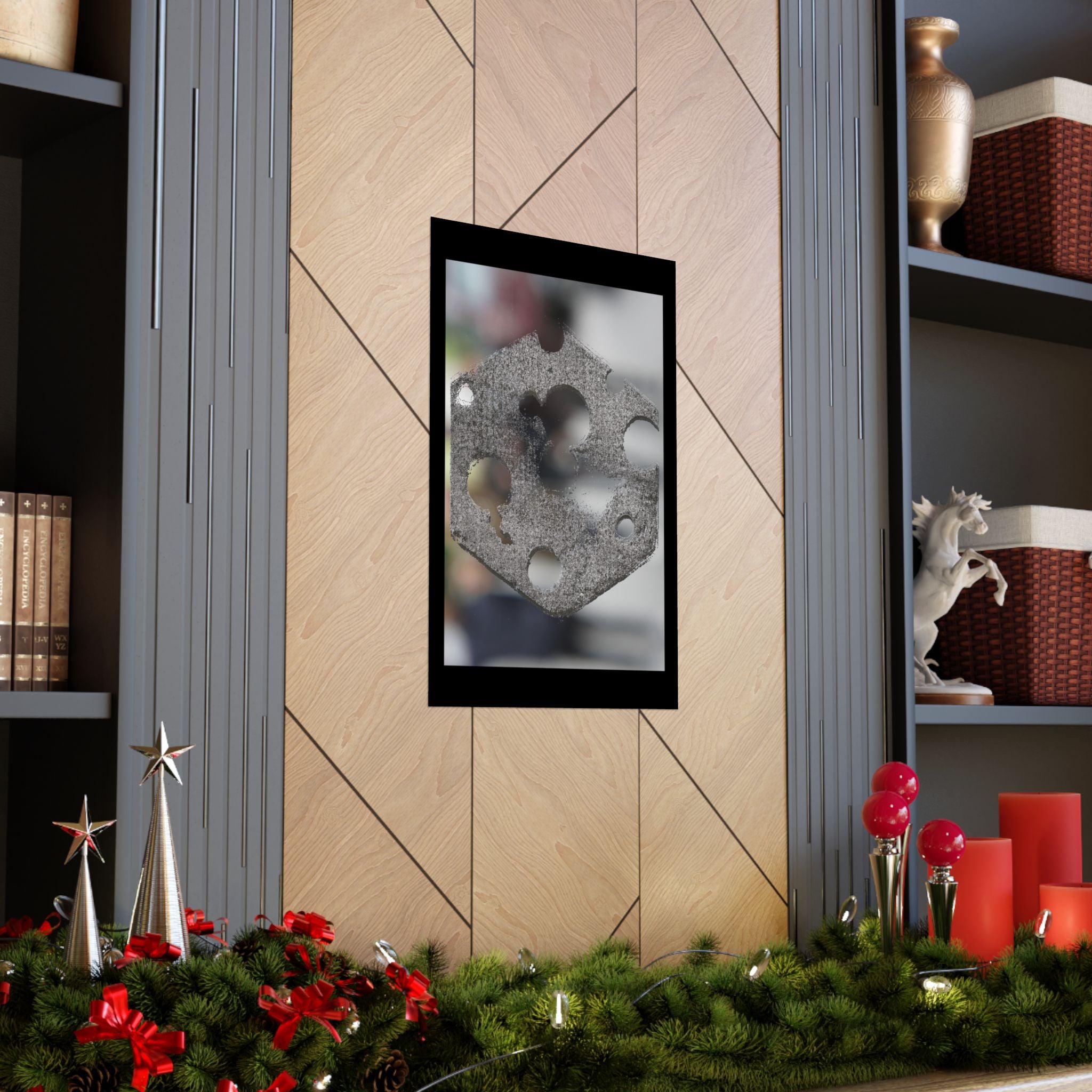 Abstract Hexagon Texture Matte Poster — Modern Geometric Wall Art