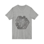 Hex Moon Graphic Tee Design Hex05 — Distressed Space Cheese Vintage Astronomy V-Neck T-Shirt