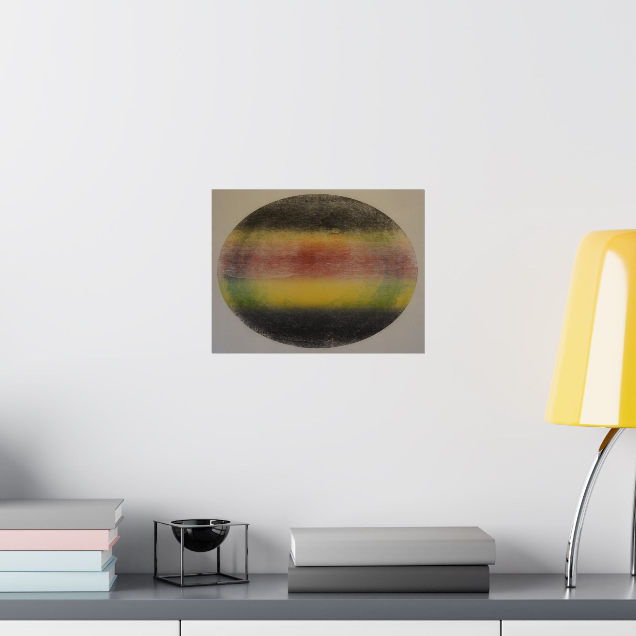 Abstract Rainbow Orb Matte Poster — Minimalist Horizontal Wall Art