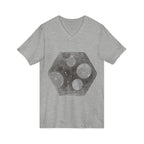 Hex Moon Graphic Tee Design Hex13 — Distressed Space Cheese Vintage Astronomy V-Neck T-Shirt