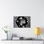 Abstract Galaxy Matte Poster — Black & Silver Cosmic Art (Horizontal)
