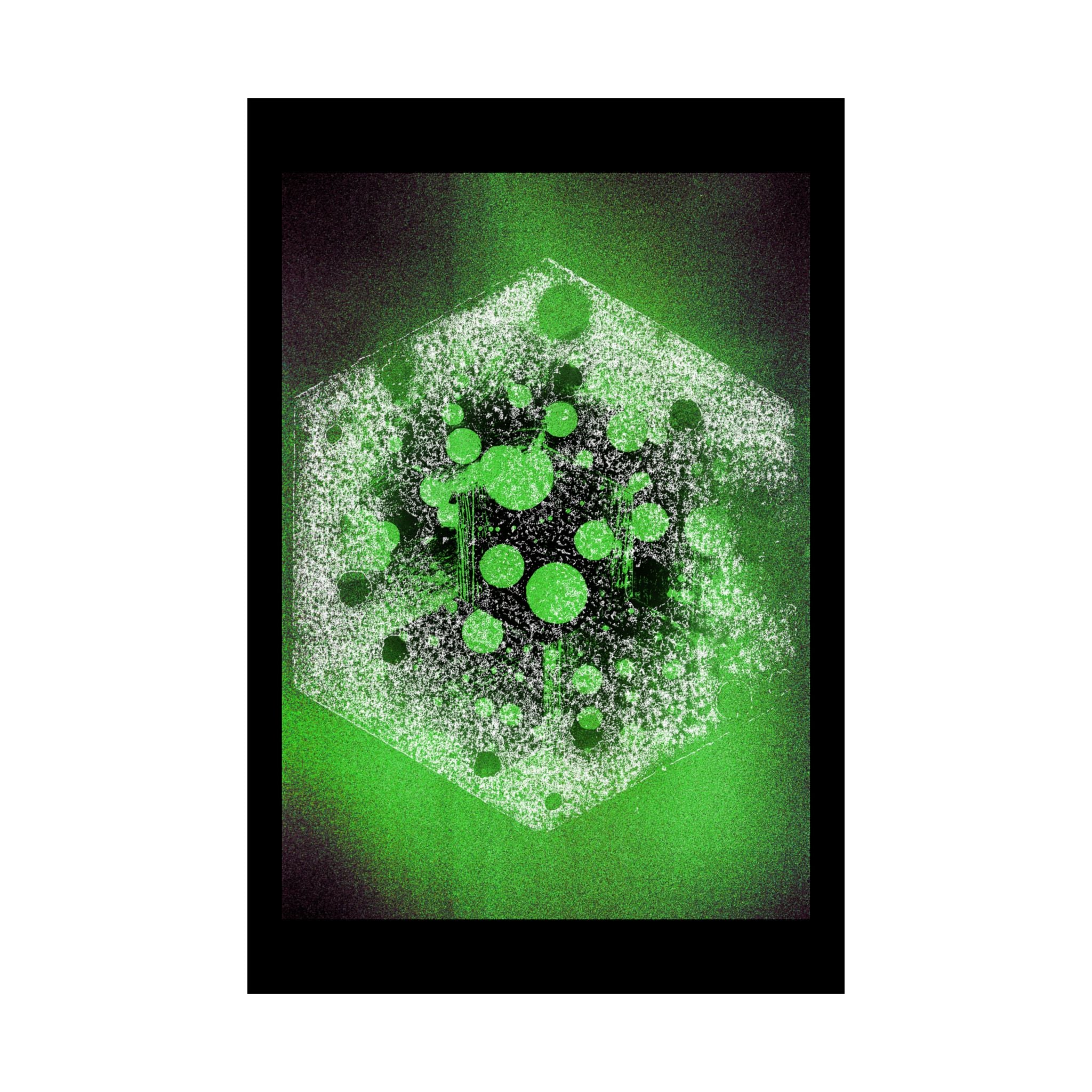 Abstract Green Hexagon Poster — Matte Vertical Wall Art