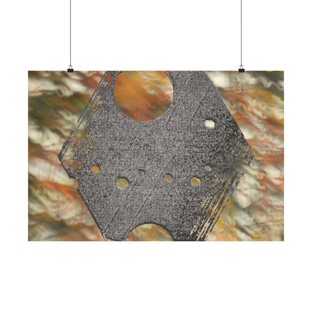 Abstract Geometric Texture Matte Horizontal Poster | Industrial Moon Art