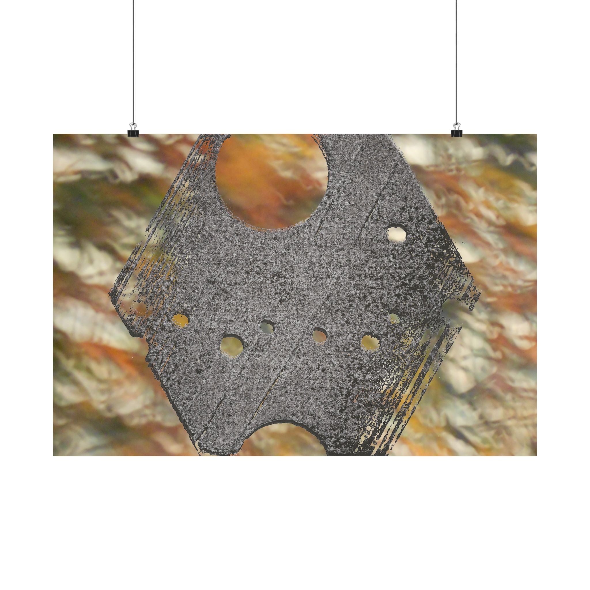 Abstracte geometrische textuur, matte horizontale poster | Industriële maankunst 