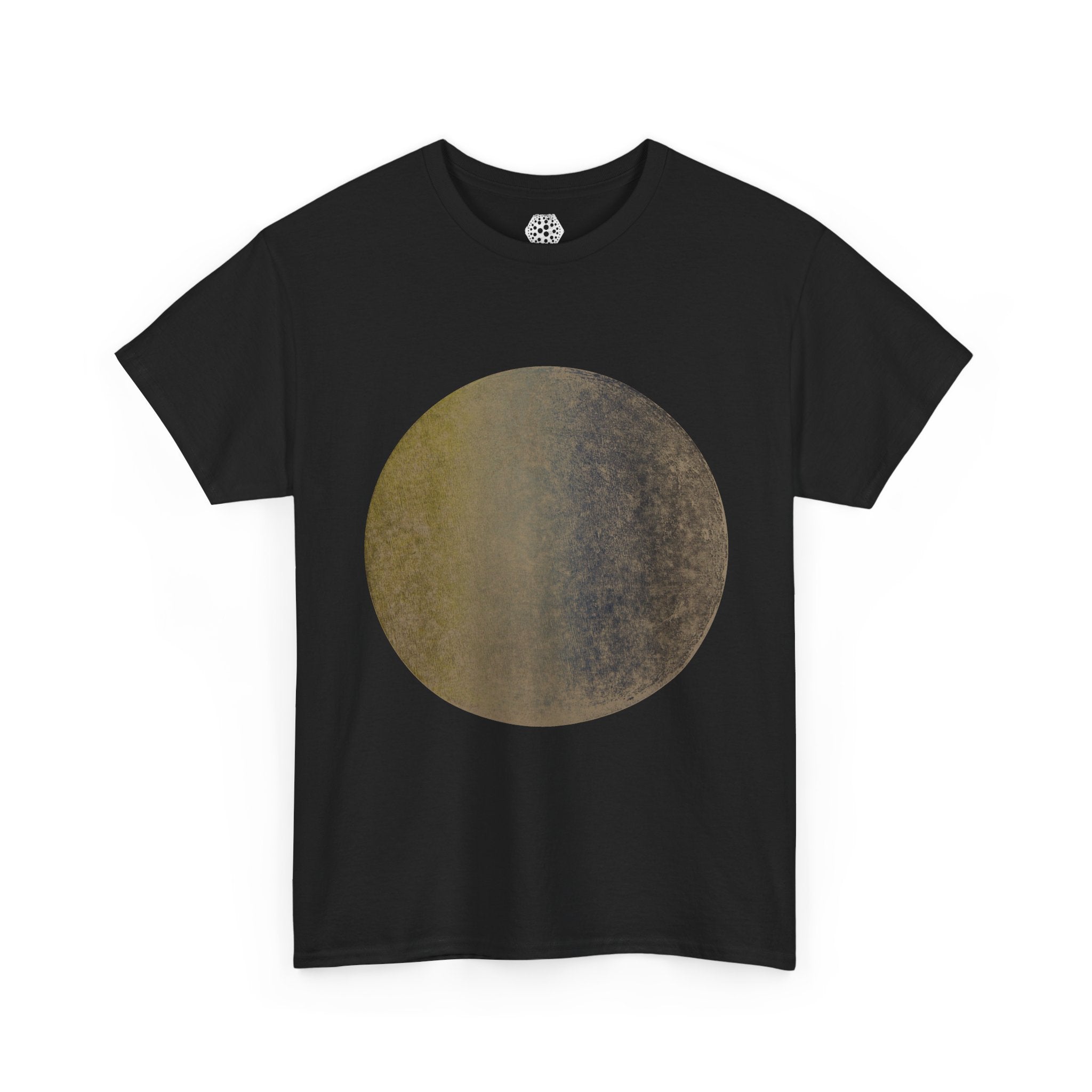 Moon Phase Graphic Tee — Vintage Gold Lunar Circle T-Shirt