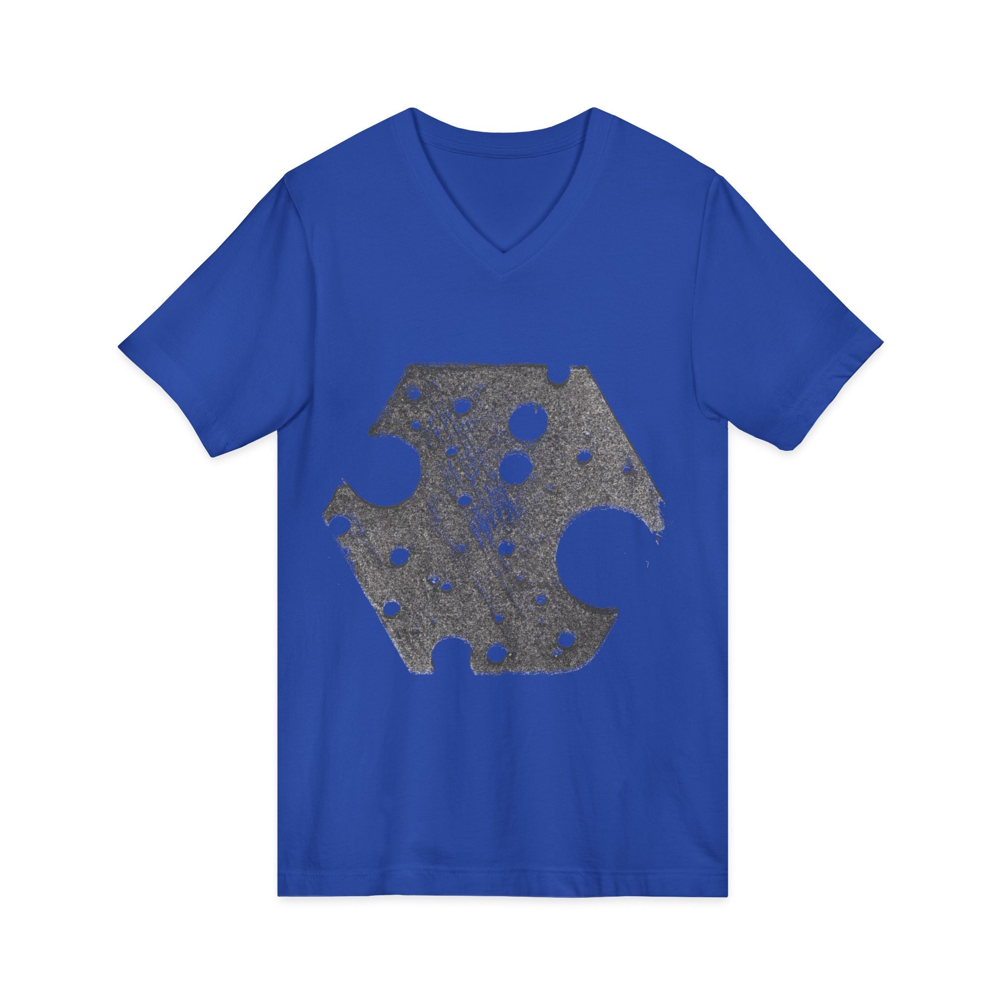 Hex Moon Graphic Tee Design Hex09 — T-shirt met V-hals en vintage astronomisch design, geïnspireerd op Space Cheese