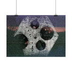 Abstracte kosmische hexposter — Surrealistische maan en filmrol muurdecoratie 