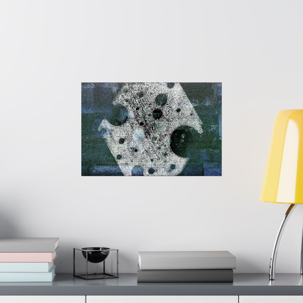 Abstract Lunar Craters Matte Poster — Surreal Space Wall Art