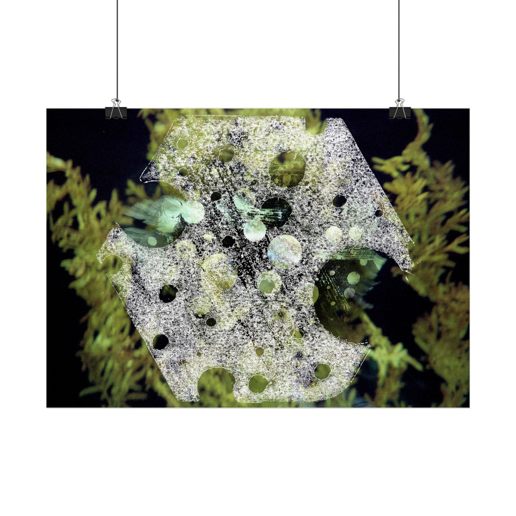 Abstract Nature Horizontal Poster — Moss & Stone Texture Wall Art