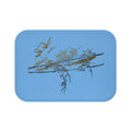 Blue Abstract Floral Bath Mat — Modern Nature-Inspired Bathroom Rug