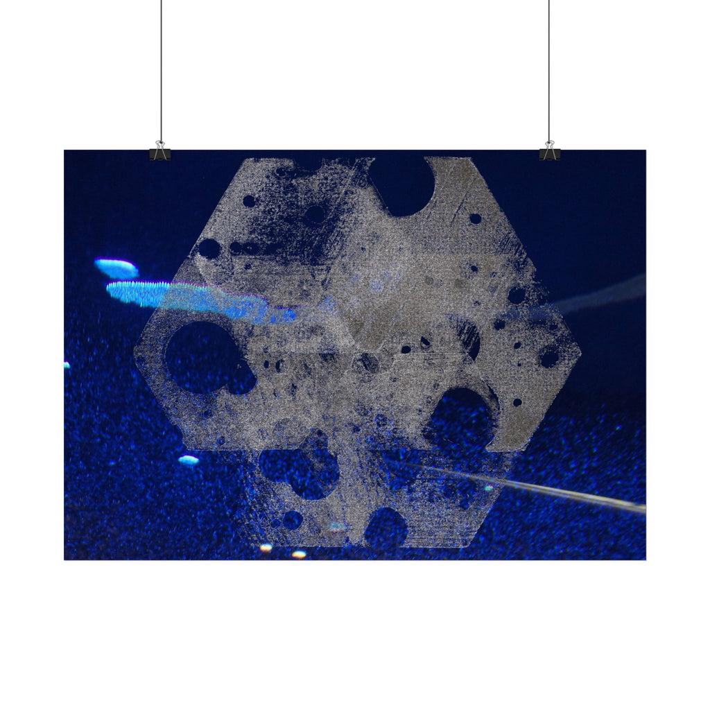 Abstracte poster met blauwe ruimte — Horizontale kunstprint 