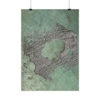 Patina Abstracte Textuur Verticale Poster | Groene Roest Industriële Muurdecoratie 