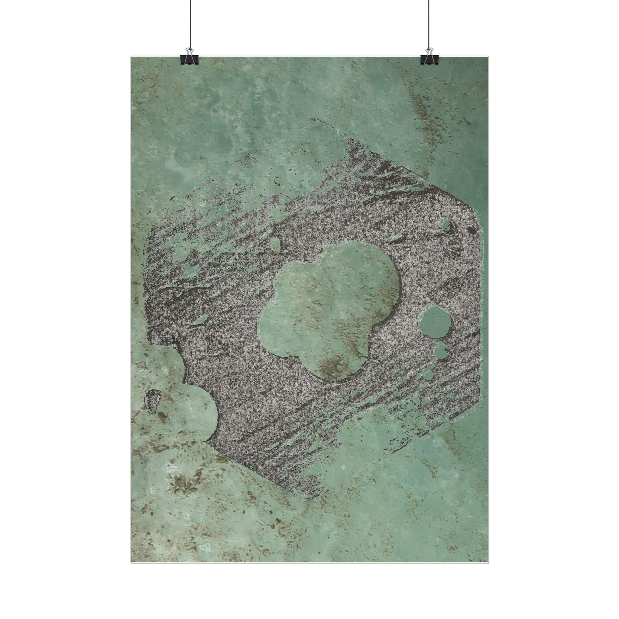 Patina Abstracte Textuur Verticale Poster | Groene Roest Industriële Muurdecoratie 