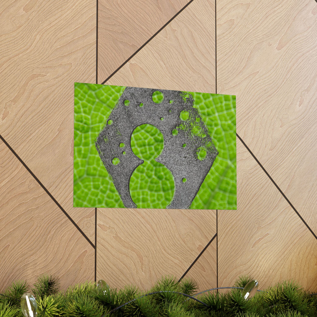 Bladstructuur nummer 8 poster, mat, horizontaal, groene botanische muurdecoratie 