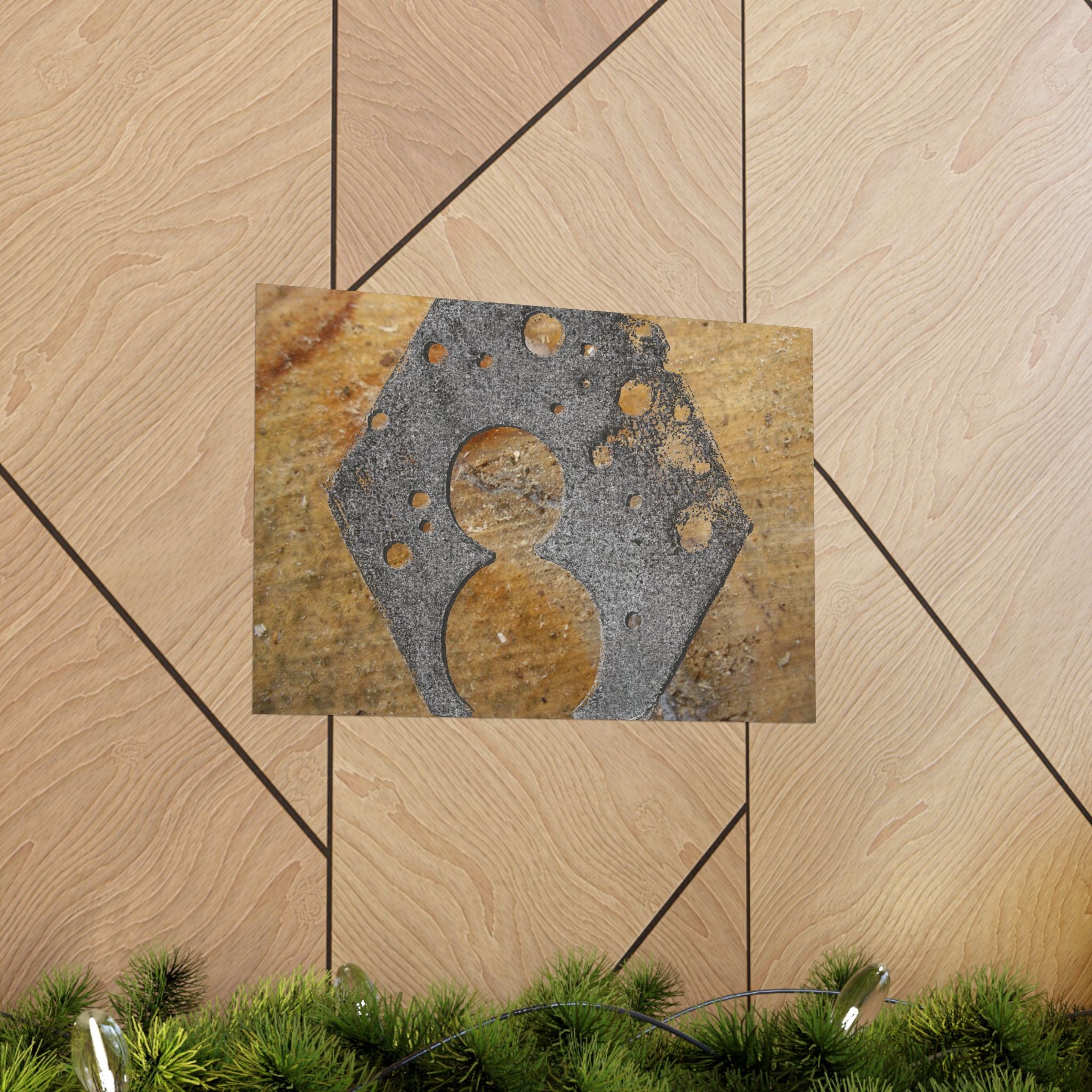 Rustieke metalen stencilposter 