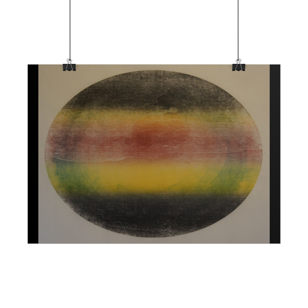 Abstract Color Band Poster — Retro Gradient Circle Wall Art