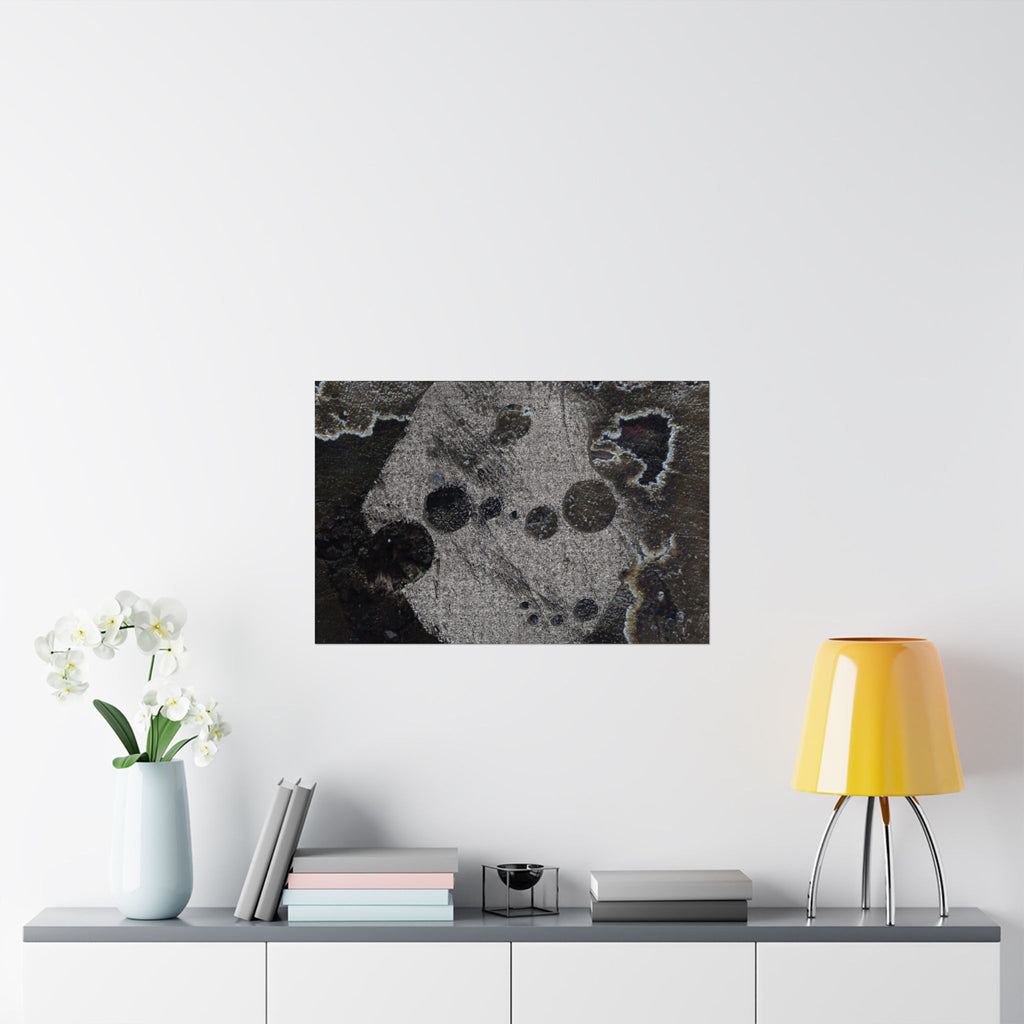 Abstracte grunge matte poster — Donkere textuur horizontale muurdecoratie 
