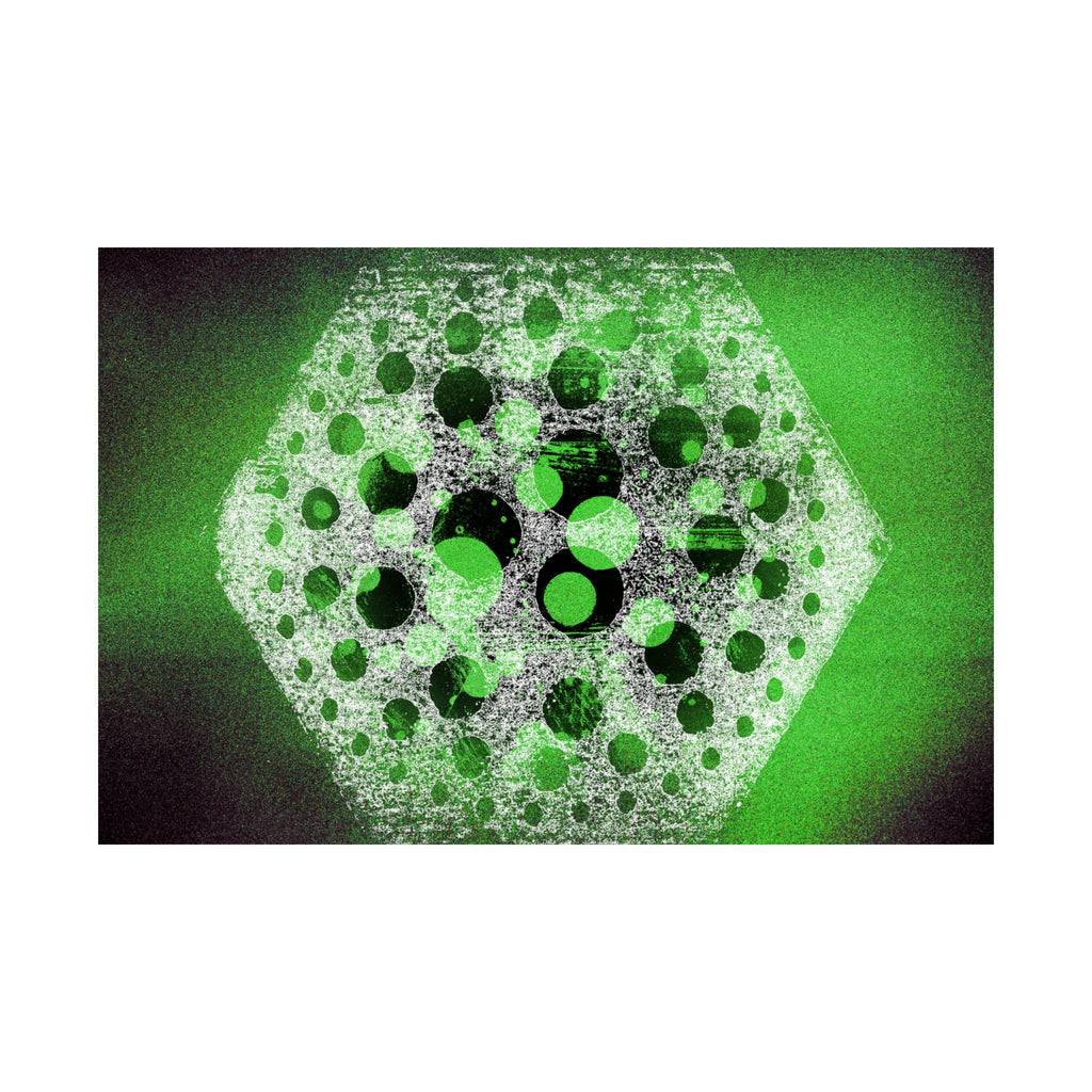 Abstract Hexagon Green Poster – Matte Horizontal Wall Art