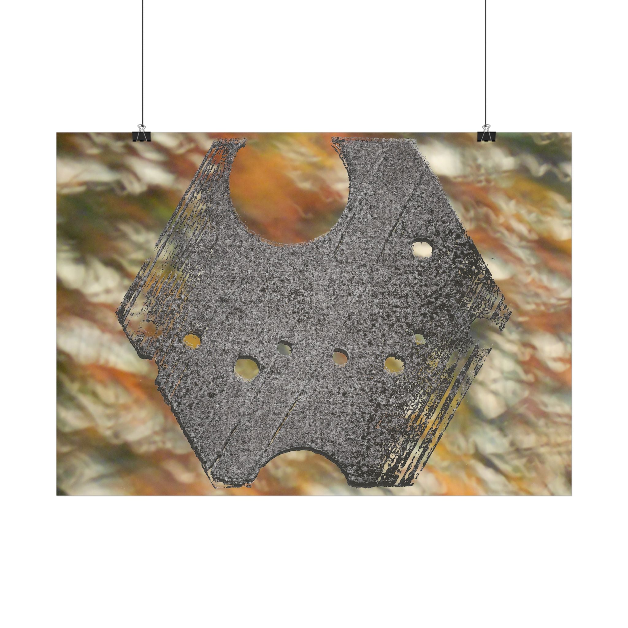 Abstracte geometrische textuur horizontale poster | Industriële maankunst 