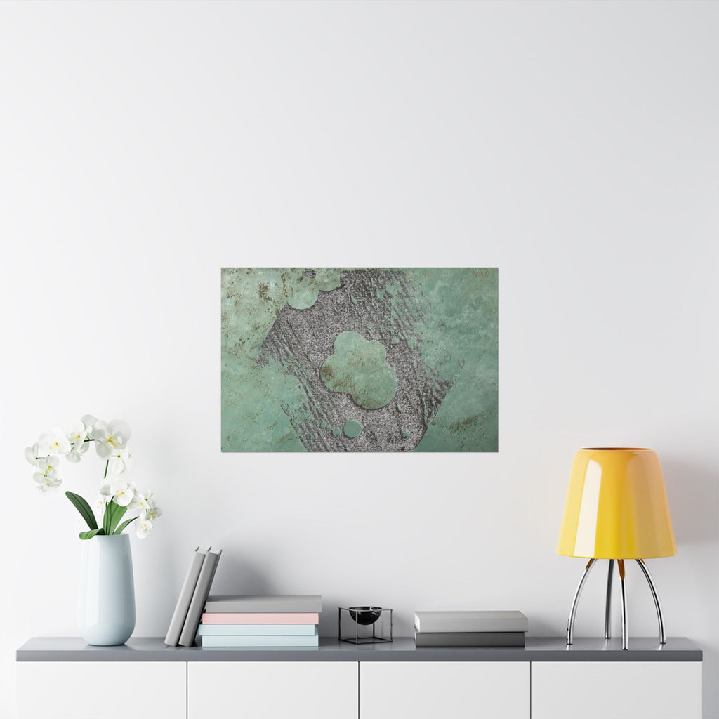 Abstract Green Patina Texture Poster | Matte Horizontal Poster