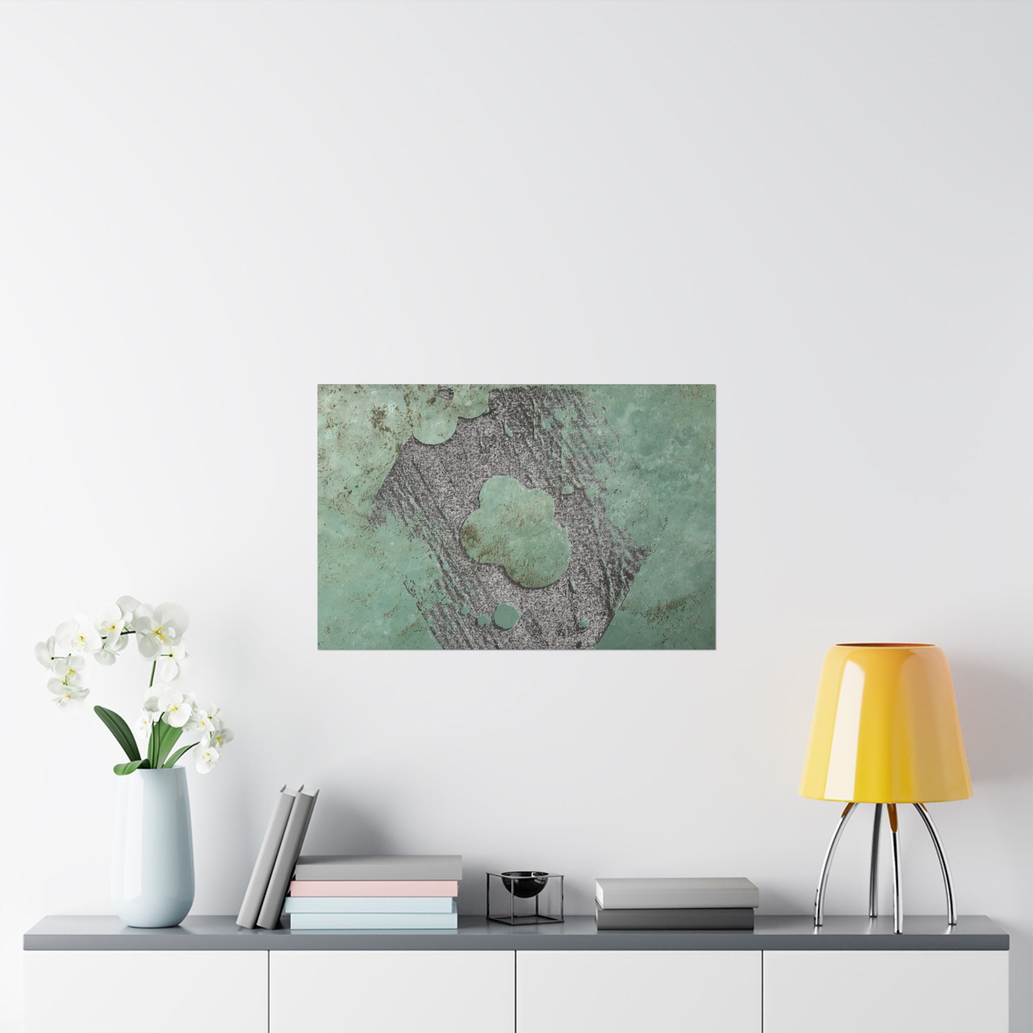 Abstract Green Patina Texture Poster | Matte Horizontal Poster